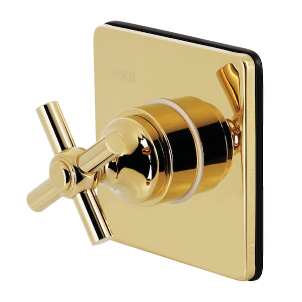 SingleHandle ThreeWay Diverter Valve with Trim Kit, Polished Brass